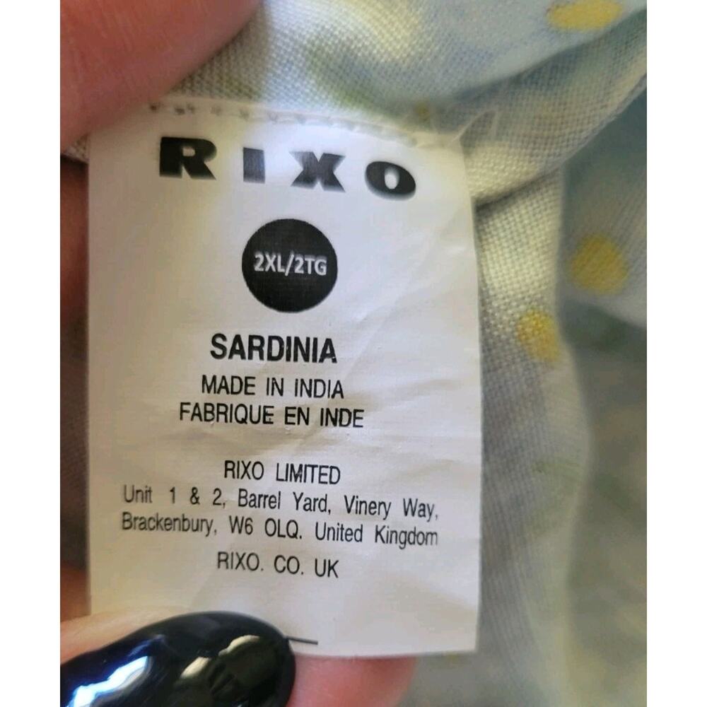 RIXO Women's Sardinia Midi Dress - Blue Daisy Chain size XL Bias Cut - Picture 7 of 8